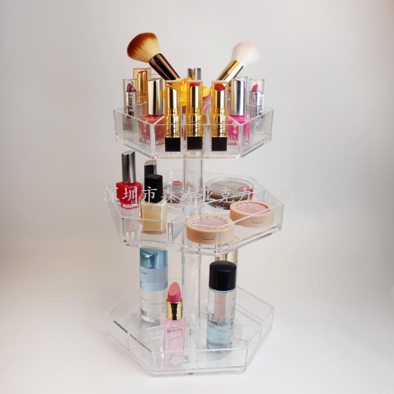 化妝品亞克力三層展示架廠家加工|定制價格-森濤亞克力制品