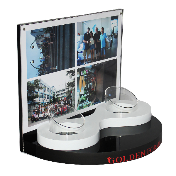 黑色雙孔亞克力飲料展示架